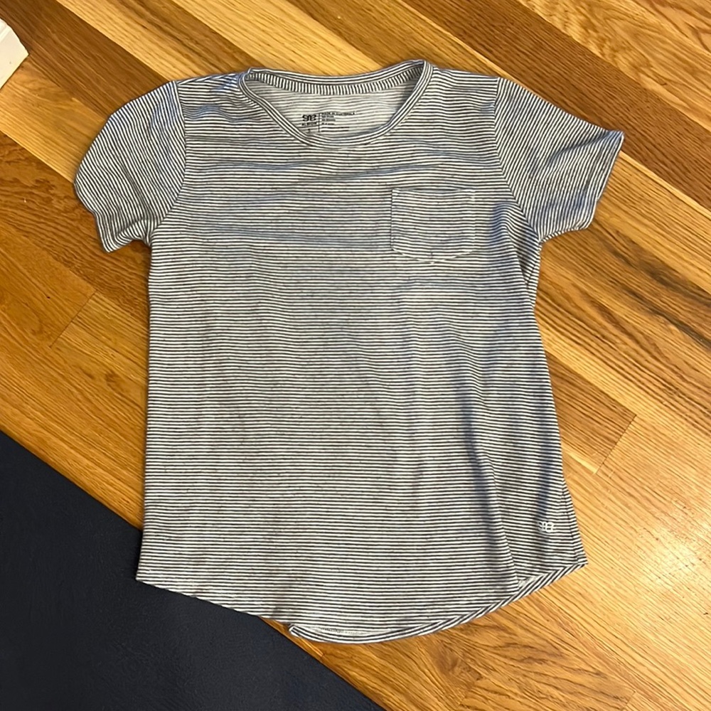 Albion Fit Basic Tee Grey MicroStripe Size Small